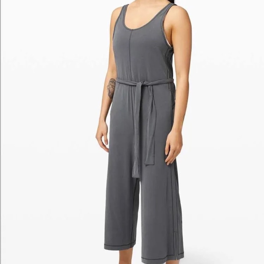 Lululemon Ease of It All Jumpsuit Romper Sz 6 Graphite Grey Modal 730
